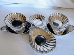 Conjunto 6 peças "Fracalanza" para uso petiscos em aço inox no formato de concha shell