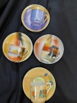 4 xiícaras café em fina porcelana dita casca de ovo.
