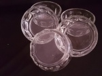 Jogo de 5 bowl para sobremesa em vidro c/ lapidação dedão. Nadir Figueiredo. diam. 11 cm x5 cm alt.