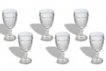 6 (Seis) Pesadas Taças para Vinho em Vidrão Translucido moldado em relevo. Medida: 17 cm (Altura) X 7 cm. (Diâmetro da Borda).