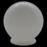 Cúpula em Vidro Opalinado na Cor Branca no Formato Bola - Medida: 14 x 9,5 cm. (Diâmetro do Bocal).