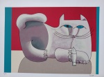 Inos Corradin, Gato, gravura PA, 50x70cm, sem moldura, Assinatura Serigrafada