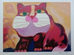 Aldemir Martins, Gato Vermelho, gravura, Edição Póstuma, tiragem 28/120, 50x70cm, sem moldura