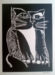 Aldemir Martins, Gato Preto, gravura, Edição Póstuma, PE, 70x50cm, sem moldura