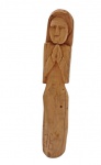 J. Bezerra, Santa, escultura de madeira, 52cm de altura e 9cm de largura