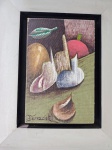 Ferracioli, Composição, óleo sobre eucatex, 15x10cm, com moldura