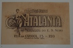 Cartão de Propaganda de apresentação dos Calçados Casa Atalanta. Rua da Carioca 73 Rio.Med. 6,8cm x 11cm.