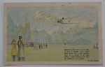 Cartão com reprodução de foto tirada em 23/10/1906 com letra de Eduardo das Neves da musica Santos Dumont