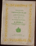 Colecionismo - Projeto de Constituição para o Império de Brasil. Edição Limitada de 500 exemplares numerados sendo este de numero 92.  Exemplar pertenceu a Guilherme Leão de Moura Filho.  Edição de 1977.