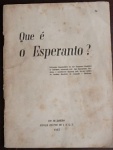 Livro o que é esperanto? Edição de 1945 com dedicatória ao professor Mota Paz datado de 02/09/1956.