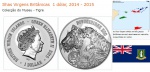 Ilhas Virgens Britânicas  MEDÃO DE 1 dólar DO ANO  2014 - 2015 MOEDA DE CUPRO NIQUEL REVESTIDA DE PR