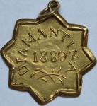 Medalha do Brasil - 1889 - OURO (.850) - 3.9 g - 28 mm - Exposição Municipal de Diamantina - Premiaç