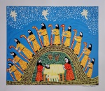 Antonio Poteiro, Manjedoura, gravura, tiragem PI, Edição Póstuma, 70x80cm, sem moldura, Edição Autorizada pelo filho do artista Sr. Valdir Batista de Sousa e impressa pela Arte Prints.