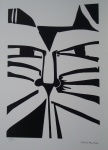 Aldemir Martins, Gato preto, Gravura tiragem 18/30, 50x35cm, sem moldura, EDIÇÃO PÓSTUMA