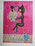 Kleber Lopes, Mulher Gato, gravura, tiragem 52/80, 60x45cm, sem moldura
