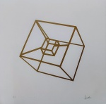 Leitão, Cubo Dourado, gravura, tiragem PI, 33x33cm, sem moldura