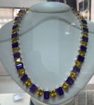 COLAR BÉLISSIMO EM AMETISTA EM LAPIDAÇÃO RETANGULAR   E CITRINO EM LAPIDAÇÃO GOTA  CONJUNTO FANTÁSTICO VALOR DE MERCADO 4 MIL - R$ 2,9 MIL