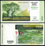 MADAGASCAR - CEDULA DE 2.000 Ariary DO ANO 2007 Comemorativa - EM ESTADO FLOR DE ESTAMPA DE CONSERVAÇÃO