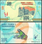 MADAGASCAR - CEDULA DE 100 Ariary DO ANO 2017 - EM ESTADO FLOR DE ESTAMPA DE CONSERVAÇÃO