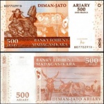 MADAGASCAR - CEDULA DE 500 Ariary DO ANO 2004 - EM ESTADO FLOR DE ESTAMPA DE CONSERVAÇÃO