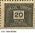 TAXA DEVIDA SELO RHM X 55  EM ESTADO MINT DE CONSERVAÇÃO 