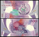 VANUATU - CEDULA EM POLIMERO  - CEDULA DE 500 VATU DO ANO 2017 - EM ESTADO FLOR DE ESTAMPA DE CONSERVAÇÃO