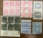 BRASIL  SUPER LOTE COM TIRAS DE SELOS ESCASSOS ESTADO DE CONSERVAÇÃO CONFORME A FOTO EXIBIDA   !!!!!!!!!