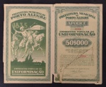 APÓLICE DA PREFEITURA DE PORTO ALEGRE DO ANO 1935 DE 50000 RÉIS EM BÉLISSIMO ESTADO DE CONSERVAÇÃO