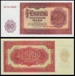 REPUBLICA DEMOCRATICA DA ALEMANHA - CEDULA GRANDE DE 50 D MARCK DO ANO 1955 - EM ESTADO FLOR DE ESTAMPA DE CONSERVAÇÃO