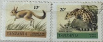 TANZANIA PAR DE SELOS  COM  O TEMA FAUNA SEM CARIMBOS   -EM ESTADO MINT DE CONSERVAÇÃO!!!