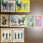 ITALIA  LOTE DE SELOS COM O TEMA MILITARIA   -COMO APONTADO NA IMAGEM EXIBIDA -  !