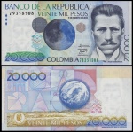 COLOMBIA  CEDULA  DE 20000 PESOS  DO ANO 2010  - EM ESTADO FLOR DE ESTAMPA  DE CONSERVAÇÃO