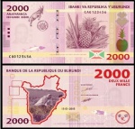 BURUNDI  - CEDULA  DE 2000 FRANC  DO ANO 2015    - CEDULA EM ESTADO FLOR DE ESTAMPA DE CONSERVAÇÃO !