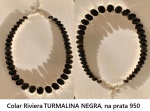 COLAR INCRÍVEL COM TURMALINAS NEGRAS  EXTRA LUXO EM PRATA 950 - PEÇA MARAVILHOSA
