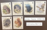 JERSEY SÉRIE DE SELOS COM TEMA FAUNA  891- 96 - Estimativa R$27,50 - ESTADO DE CONSERVAÇÃO CONFORME A FOTO EXIBIDA