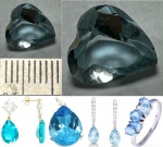 TOPÁZIO SKY BLUE EM LAPIDAÇÃO CORAÇÃO COM UM AZUL EXPLENDIDO !!