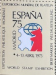ESPANHA VINHETA DE 4 A 13 DE ABRIL MADRI DE 1975 EXPO MUNDIAL DE FILATELIA MINT !