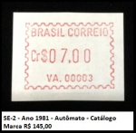 SELO ETIQUETA RHM SE-2 - ANO 1981 - Autômato - V CAT - R$ 145,00 - SELOS EM  ESTADO MINT DE CONSERVAÇÃO
