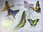 GUINÉ BISSAU  BLOCO COM O TEMA FAUNA  BORBOLETAS  - EM ESTADO MINT DE CONSERVAÇÃO!