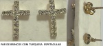PAR DE BRINCOS CRAVEJADOS CRUCIFIXOS   ESPETACULAR   - LOTE CONFORME A FOTO EXIBIDA