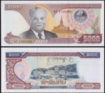 Lao Laos CEDULA DE  5000 Kip DO ANO 2020 Kaysone Phomvihane  em estado flor de estampa de conservação