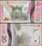 MÉXICO CEDULA EM POLIMERO COMEMORATIVA DE 20 PESOS DO ANO 2022 EM ESTADO FLOR DE ESTAMPA DE CONSERVAÇÃO