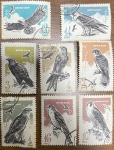RUSSIA - SÉRIE DE SELOS COM O TEMA FAUNA AVES DE RAPINA   EM BÉLISSIMO ESTADO DE CONSERVAÇÃO