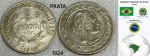 BRASIL MOEDA DE PRATA DO ANO 1924  DE 2000 RÉIS COM 8 GRS DE PRATA ABAIXO DO VALOR DA PRATA  ESTADO DE CONSERVAÇÃO  SOBERBA COM PATNA NATURAL !!!!!!!!!