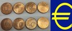 EURO - LOTÃO COM 4 MOEDAS DE 1 CENTAVO SEM REPETIÇOES