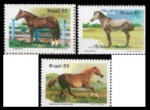 BRASIL - SÉRIE DE SELOS CAVALOS DO ANO 1985 CAT C  1444 ATÉ 6 SELOS EM ESTADO MINT DE CONSERVAÇÃO