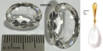 CRISTAL - LAPIDAÇÃO OVAL - COR CRISTALINO INCOLOR - ORIGEM MINAS GERAIS - PEDRA ASSOCIADA A TRANSPARENCIA AO SUCESSO