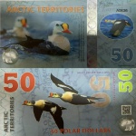 ARCTIC TERRITORIES CEDULA DE  50 POLAR DOLLARS EM POLIMERO  Fantasia CEDULA EM ESTADO FLOR DE ESTAMPA DE CONSERVAÇÃO