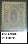 FINLANDIA  - SELO RARO VALOR DE CATÁLOGO 20 EUROS  - SELO EM, BELISSIMO ESTADO DE CONSERVAÇÃO CONFORME A FOTO EXIBIDA