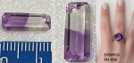 AMETISTA BI COLOR - LAPIDAÇÃO RETANGULAR  - COR ROXA PURPURA COM CRISTAL - ORIGEM BAHIA !!!!